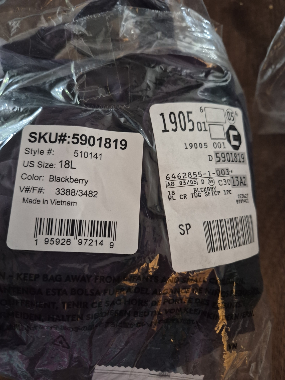 Lands' End Solid Purple Scoop One-Piece Swimsuit Size 18L - Picture 2 of 4